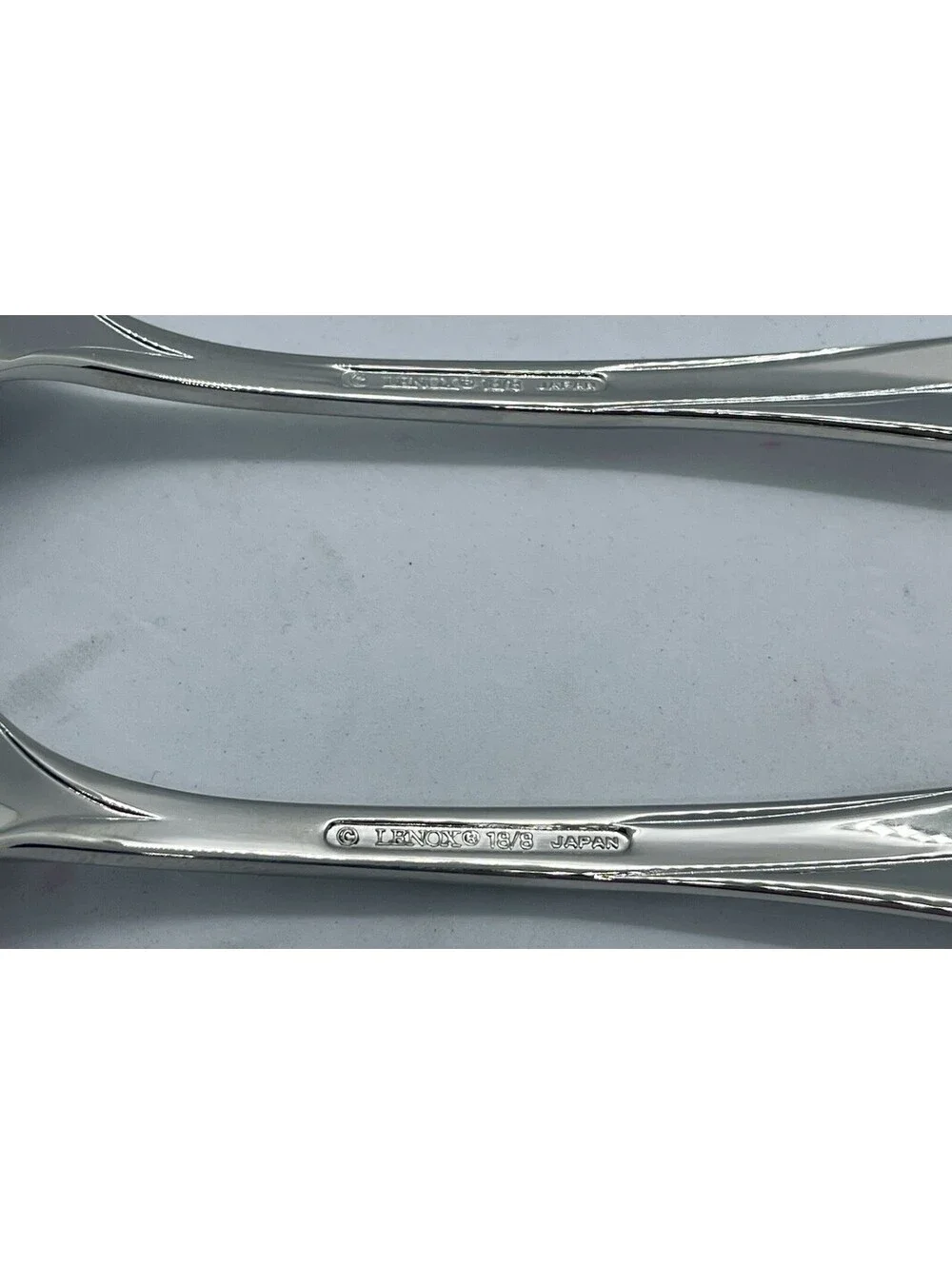 (2) Lenox DEBUT 18/8 Stainless Japan Kirk Stieff Collection Place Spoon Lot ~7”
